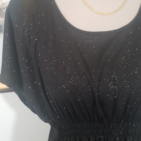 Allen B. Sparkling gold and black tunic top Size M - Picture 2 of 8